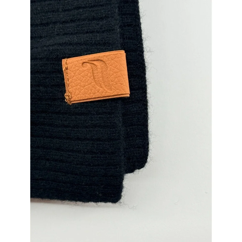 Fabletics‎ Cashmere Blend Scarf Black 95/5 Soft Knit Winter Scarf NWT